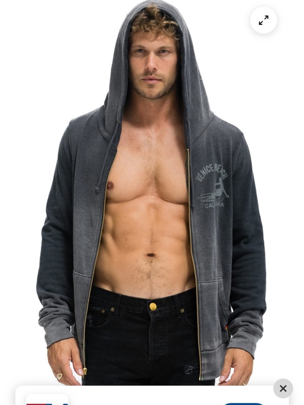 Aviator Nation/Faded Smoke/Venice Surfer Zip Hoodie/NEW! SEALED! NEVER WORN! XXL - Picture 6 of 16